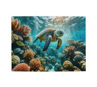Liorosa Ocean Paradise Adventure - Puzzle pour adultes de 500 pièces, tortue imbriquée détaillée et corail coloré, puzzle en bois de qualité supérieure pour la vie marine, relaxation profonde pour