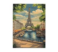 Liorosa Paris France Monument 500 pièces de puzzle en bois pour adultes, loisirs et défis exploratoires, puzzles de paysage classiques, complet avec la famille et les amis, profitez du processus de