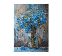Liorosa Peinture à l'huile élégante vase 500 pièces puzzle pour adultes, pétales bleus doux et coups de pinceau abstraits, cadeau de décoration murale unique, adapté pour les loisirs en famille, défi