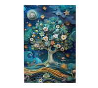 Liorosa Puzzle 1000 pièces pour adultes - Arbre au clair de lune au pays des merveilles, arbre avec fleurs sous un ciel étoilé, casse-tête en bois délicat en papier, assemblage pratique de votre