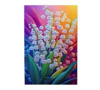 Liorosa Puzzle 1000 pièces pour adultes - Une symphonie de lys, cloches blanches dans un pays des merveilles chromatiques. Défi cérébral, exercice des compétences pratiques et de la pensée, profitez