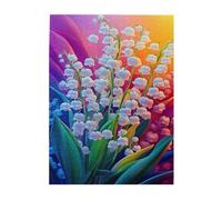 Liorosa Puzzle 500 pièces pour adultes - Une symphonie de lys, cloches blanches dans un pays des merveilles chromatiques. Défi cérébral, exercice des compétences pratiques et de la pensée, profitez de