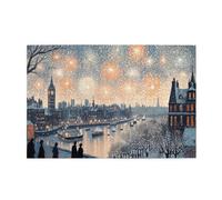 Liorosa puzzle adulte 1000 pièces fête d'hiver nuit avec design animé, complet avec famille et amis, brainstorming pour soulager le stress, oublier les problèmes de la vie
