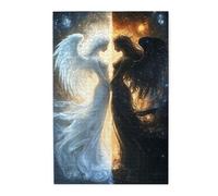 Liorosa Puzzle ange du bien et du mal pour adultes 1000 pièces, charme cosmique unique, ange fantastique, puzzle en bois, adapté pour les loisirs en famille et le divertissement