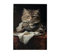 Liorosa Puzzle Cat Hour pour adultes 500 pièces, portrait d'inspiration baroque, design vibrant et unique, esthétique classique vintage, exercice de capacité pratique et patience de pensée