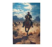 Liorosa Puzzle classique de cowboy occidental pour adultes de 1000 pièces, vibrant et unique, chaque pièce est unique, œuvre d'art amusante pour adulte, profitez de résoudre des puzzles avec la