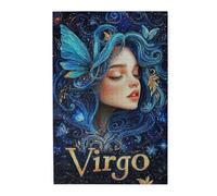 Liorosa Puzzle classique du zodiaque pour adultes 1000 pièces, Vierge cosmique à la lumière des étoiles, défiez les douze constellations Art Puzzle en bois, loisirs et défis exploratoires