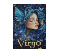 Liorosa Puzzle classique du zodiaque pour adultes 500 pièces, Vierge cosmique à la lumière des étoiles, défiez les douze constellations Art Puzzle en bois, loisirs et défis exploratoires