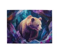 Liorosa Puzzle cubiste ours sauvage pour adultes de 500 pièces, puzzle en bois aux formes vives, pièces qui s'emboîtent parfaitement, assemblage pratique de votre décoration d'intérieur, cadeau pour