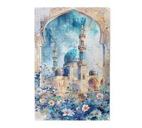 Liorosa Puzzle d'architecture islamique aux teintes d'aquarelle pour adultes de 1000 pièces, puzzle en bois artistique culturel difficile, esthétique classique vintage, chaque pièce est unique