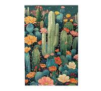 Liorosa Puzzle de 1000 pièces avec cactus du désert et fleurs en fleurs, puzzle stimulant pour adulte avec de superbes œuvres d'art, cadeau pour amoureux de la nature, profitez de résoudre des puzzles