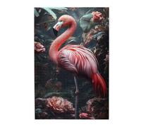 Liorosa Puzzle de 1000 pièces de flamants roses de la jungle pour adultes, photographie de paysage d'oiseaux vibrants, plaisir à la fois corps et esprit, cadeau adapté à la famille et aux amis