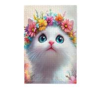 Liorosa Puzzle de 1000 pièces de princesse pétale pour adultes, portrait d'animal mignon et amusant, chaque pièce est unique, merveilleuse imagination, activités amusantes pour les vacances en famille