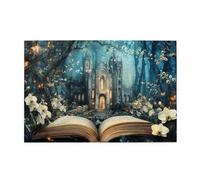 Liorosa Puzzle de 1000 pièces pour adultes, château gothique dans les forêts magiques, œuvre d'art de livre ancien, puzzle amusant en bois pour la relaxation et l'affichage, complet avec famille et