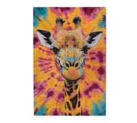 Liorosa Puzzle de 1000 pièces pour adultes - Girafe colorée, fond psychédélique, défi artistique animal sauvage unique, design vif, exercice de capacité pratique et patience de réflexion