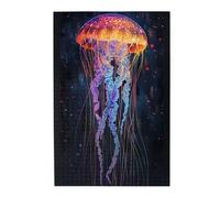 Liorosa Puzzle de 1000 pièces pour adultes Méduse bioluminescente dans une lueur abyssale, merveilleuse imagination, design unique et beau, puzzles adaptés pour divertir en famille pendant les