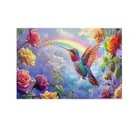 Liorosa Puzzle de 1000 pièces pour adultes - Paradis des oiseaux - Beau jardin arc-en-ciel - Oubliez les problèmes de la vie - Exercez des compétences pratiques et de la pensée - Design unique et beau