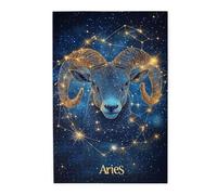 Liorosa Puzzle de 1000 pièces pour adultes - Ram spatial mythique, sceaux dorés et étoiles scintillantes dans le vide cosmique - Puzzle en bois relaxant de la série douze constellations - Avec la