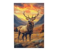Liorosa Puzzle de 1000 pièces pour adultes, scène sauvage dorée chaude, art d'animaux sauvages sauvages, avec famille et amis, cadeau pour un ami
