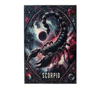 Liorosa Puzzle de 1000 pièces pour adultes Scorpion noir, une série unique de douze constellations de puzzles en bois, relaxation profonde pour vous-même, brainstorming pour soulager le stress, cadeau