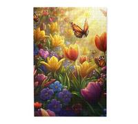 Liorosa Puzzle de 1000 pièces symphonie florale enchantée pour adultes, papillons vibrants avec ailes irisées, loisirs et défis exploratoires, cadeaux pour les amis et la famille
