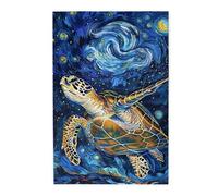 Liorosa Puzzle de 1000 pièces tortue de mer céleste pour adultes, tortue fantastique avec amas d'étoiles, merveilleuse imagination, design unique et beau, idéal pour les soirées de jeu