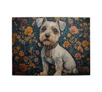 Liorosa Puzzle de 500 pièces aux couleurs vives, chiot rétro avec portraits floraux, esthétique classique vintage, défi cérébral, adapté pour les soirées de jeu et les loisirs en famille