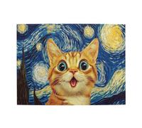 Liorosa Puzzle de 500 pièces avec chaton mignon et ciel étoilé pour adultes, peinture à l'huile colorée avec design classique, design vif, cadeau adapté à la famille et aux amis, profitez du processus