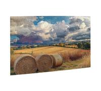 Liorosa Puzzle de 500 pièces, beau tas de paille pastorale rurale, plaisir à la fois corps et esprit, oubliez les problèmes de la vie, cadeaux pour les amis et la famille