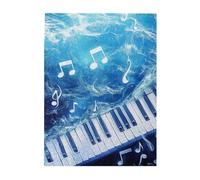 Liorosa Puzzle de 500 pièces pour adultes, symphonie aquatique, puzzle en bois avec piano immergé et notes de danse, idéal pour la relaxation et le plaisir en famille, l'exercice des capacités