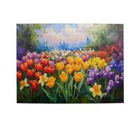 Liorosa Puzzle de fleurs impressionnistes pour adultes de 500 pièces, art en bois avec fleurs en heure dorée, superbe œuvre d'art, détendez-vous et profitez du plaisir de résoudre des puzzles