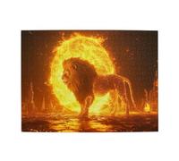 Liorosa Puzzle de lion soleil adulte 500 pièces design imaginatif, vivant et unique, convient pour les soirées de jeu, l'exercice pratique et la pensée