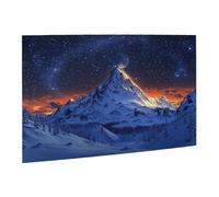 Liorosa Puzzle de nuit de neige de montagne adulte 500 pièces, charmant paysage de neige montagne rêve ciel étoilé, loisirs explorateurs et défis, montage pratique de votre décoration