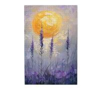 Liorosa Puzzle en bois de 1 000 pièces pour adulte, crépuscule, paysage abstrait moderne avec art floral, design vibrant et unique, profitez de résoudre des puzzles avec la famille et les amis, pour