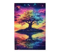 Liorosa Puzzle en bois de 1000 pièces pour adulte - Arbre mystique de couleurs au milieu d'un ciel étoilé. Chaque pièce est une touche d'art vif. Idéal pour se détendre et créer une magnifique
