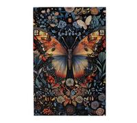 Liorosa Puzzle en bois de 1000 pièces pour adulte avec fleurs élégantes et papillons vibrants, esthétique classique vintage, plaisir à la fois