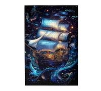 Liorosa Puzzle en bois de 1000 pièces pour adulte - Bateau à voile galaxie, voyage dans l'univers, pièces s'emboîtent parfaitement, assemblage pratique de votre décoration d'intérieur, cadeaux pour