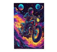 Liorosa Puzzle en bois de 1000 pièces pour adulte Cosmic Cruis, un puzzle de haute difficulté qui combine le frisson de l'espace et la joie de la moto, des loisirs exploratoires et des défis