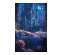 Liorosa Puzzle en bois de 1000 pièces pour adulte, rêverie, princesse endormie dans un château enchanté, esthétique classique vintage, relaxation profonde pour vous-même, cadeaux pour amis et famille