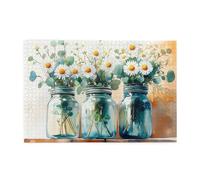 Liorosa Puzzle en bois de 1000 pièces pour adulte, sérénité botanique, arrangement floral de style aquarelle dans verre avec effet doux de lumière du soleil, complet avec famille et amis, défi