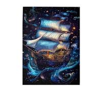 Liorosa Puzzle en bois de 500 pièces pour adulte - Bateau à voile galaxie, voyage dans l'univers, pièces s'emboîtent parfaitement, assemblage pratique de votre décoration d'intérieur, cadeaux pour
