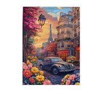 Liorosa Puzzle en bois de 500 pièces pour adulte Heure d'or à Paris, chaque pièce est unique, idéal pour la détente et le plaisir en famille, assemblage pratique de votre décoration d'intérieur