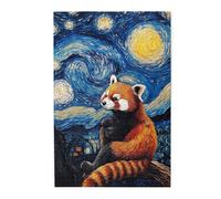 Liorosa Puzzle Guardian Panda Nuit étoilée pour adultes 1000 pièces, ciel tourbillonnant avec panda rouge sur la branche, relaxation profonde pour vous-même, exercez la capacité manuelle et la