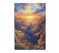 Liorosa Puzzle pour adultes 1000 pièces Descente divine, les derniers rayons du soleil illuminant les visages rocheux anciens dans la vallée, beau chef-d'œuvre sauvage, profitez du processus de