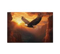 Liorosa Puzzle pour adultes 1000 pièces Falcons planent à travers le coucher du soleil Gulch, relaxation profonde pour vous-même, profitez de résoudre des puzzles avec la famille et les amis, exercez