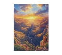 Liorosa Puzzle pour adultes 500 pièces Descente divine, les derniers rayons du soleil illuminant les visages rocheux anciens dans la vallée, beau chef-d'œuvre sauvage, profitez du processus de
