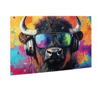Liorosa Puzzle pour adultes 500 pièces Disco Yak, chef-d'œuvre animal pop art, convient pour les soirées de jeux, l'exercice des compétences manuelles et la pensée, pour les amateurs d'animaux et de