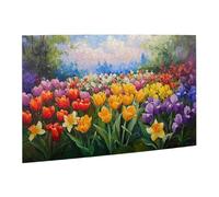 Liorosa Puzzle pour adultes 500 pièces fantaisie florale néerlandaise, tulipes et iris mélangés avec des coups de pinceau impressionnistes, idéal pour la relaxation et le plaisir en famille, profitez