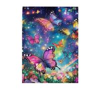 Liorosa Puzzle pour adultes 500 pièces Kaléidoscope de papillons dans une étoile - Odyssée de jardin éclairée. Chaque pièce Un coup de pinceau de la magie de la nature, pour puzzle passionnés et amis
