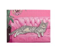 Liorosa Puzzle pour adultes 500 pièces luxueux salon pour chat, puzzle en bois rouge clair, chaque pièce est unique, idéal pour la relaxation et le plaisir en famille, oubliez les problèmes de la vie